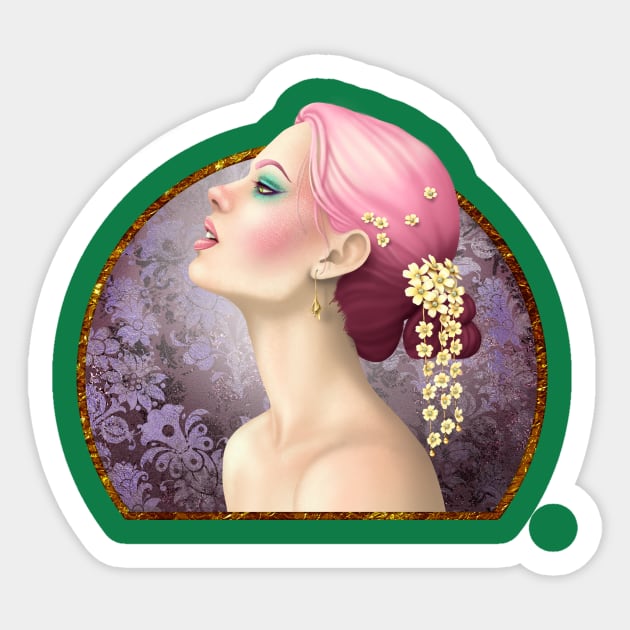 Cascade of Flowers Sticker by CatAstropheBoxes